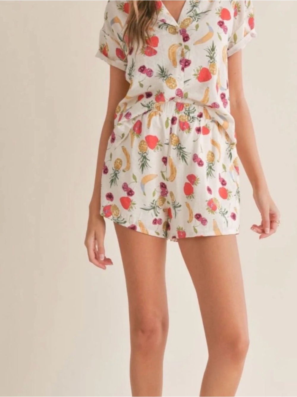 Sadie & Sage Oh So Sweet Blouse and Shorts Set in Fruit Print